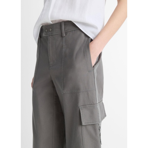 New Vince Cotton Utility Pants in Pebble - Picture 5 of 10